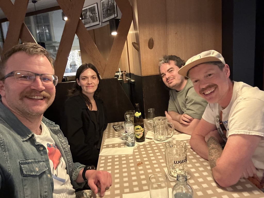 Dinner with Dalma, Jeremy, and Kasper at RubyConf Austria